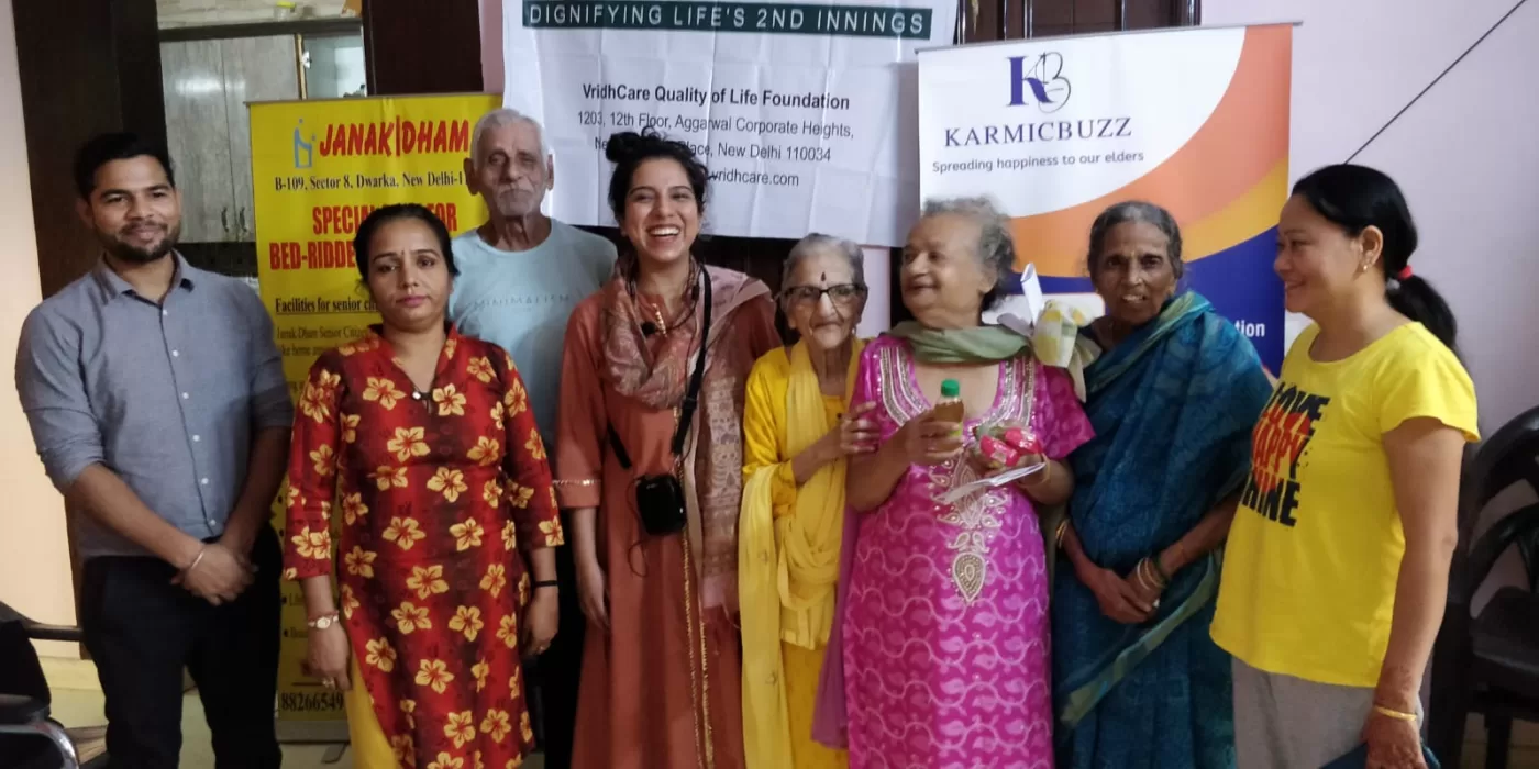 senior citizen elderly meditation north delhi by karmicbuzz foundation, conducted by kashish gambhir 