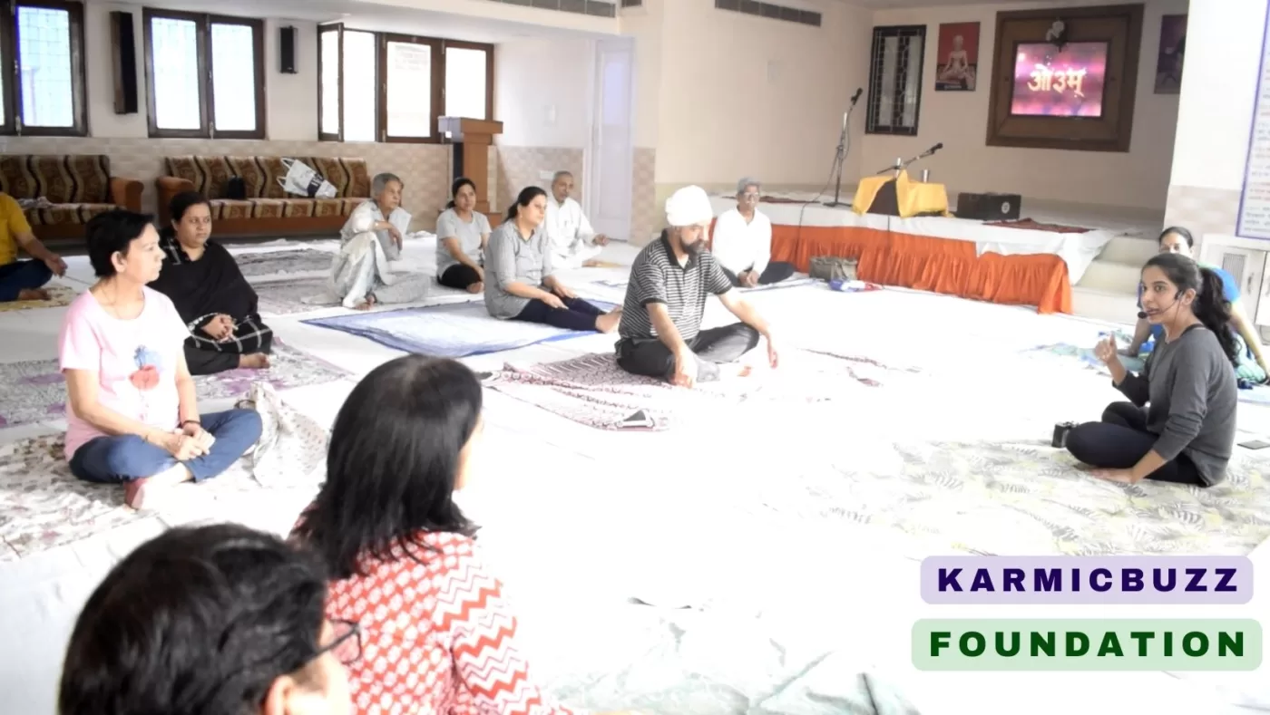 senior citizen elderly meditation session south delhi, delhi ncr by karmicbuzz foundation