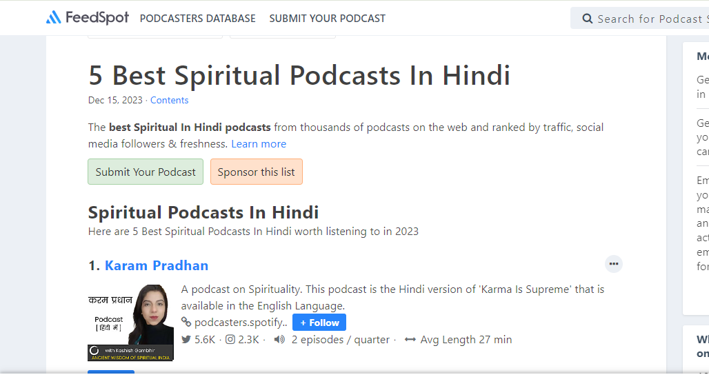 top spiritual podcasts in india hindi